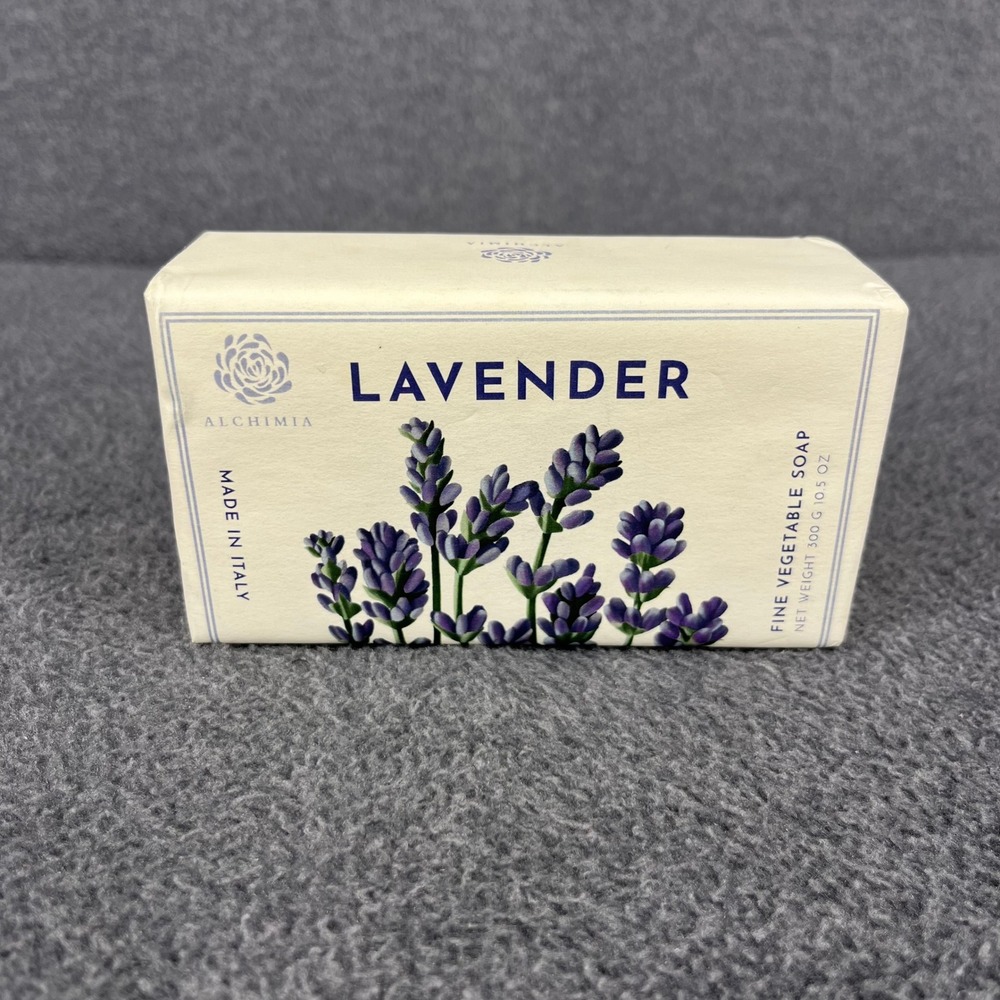 Alchimia Lavender Vegetable Soap Unisex 10.5 oz Purple Made in Italy Floral Bar
